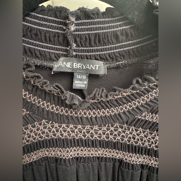 Lane Bryant Smocked Top Mock Neck - Picture 2 of 3